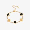 Celine Clover Bracelet - Black-Gold