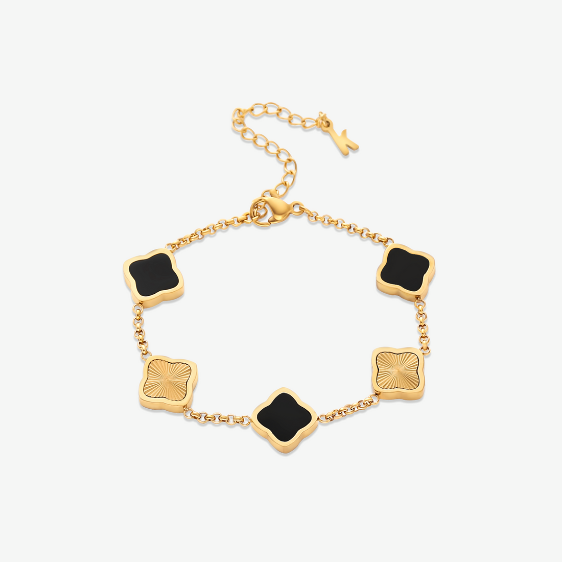 Celine Clover Bracelet - Black-Gold